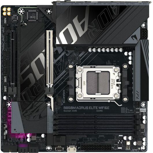 Материнская плата Gigabyte B850M AORUS ELITE WIFI6E DDR5 (AMD AM5, Micro-ATX), фото 2