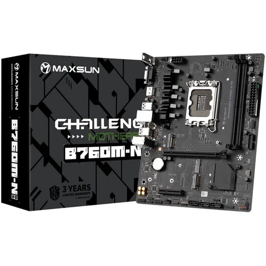Материнская плата Maxsun Challenger B760M-N D5 V2 DDR5 (LGA1700, Micro-ATX), фото 1