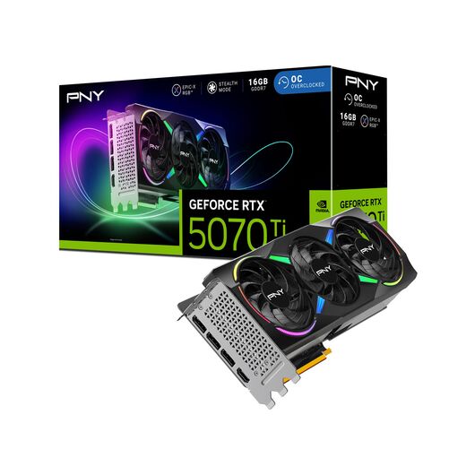 Видеокарта PNY GeForce RTX 5070 Ti XLR8 Gaming EPIC-X RGB 16GB GDDR7 (VCG5070T16TFXXPB1), фото 1