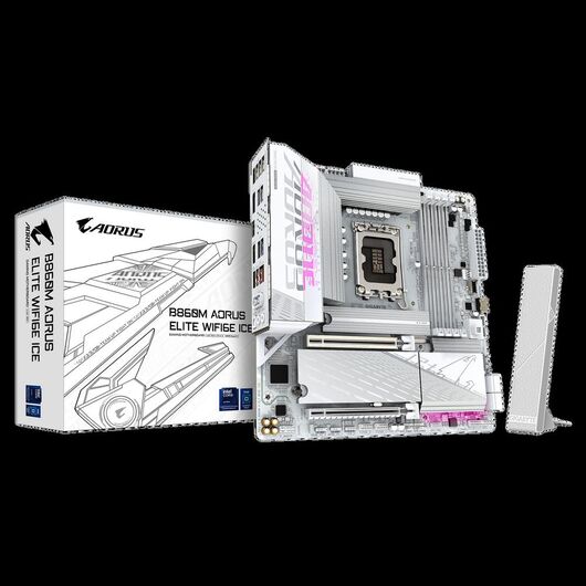Материнская плата Gigabyte B860M AORUS ELITE WIFI6E ICE DDR5 (LGA1851, Micro-ATX), фото 1
