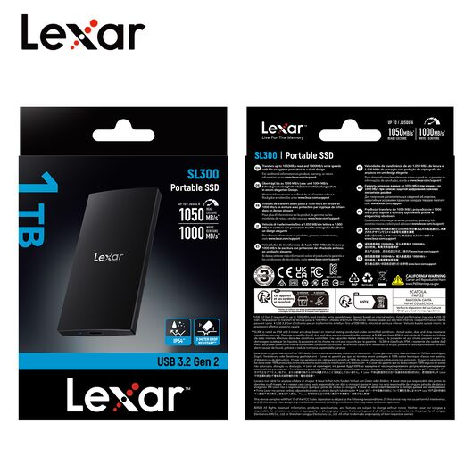 Внешний SSD накопитель Lexar SL300 2TB Portable SSD USB 3.2 Gen 2 Type-C, фото 2