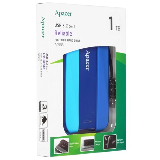 Внешний жесткий диск 2.5" 1TB Apacer AC533 USB 3.2 Gen 1, фото 3