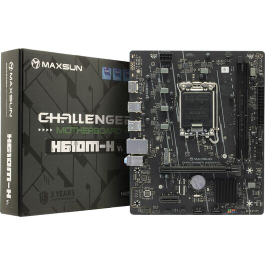 Материнская плата Maxsun Challenger H610M-H V1 DDR4 (LGA1700, Micro-ATX), фото 1
