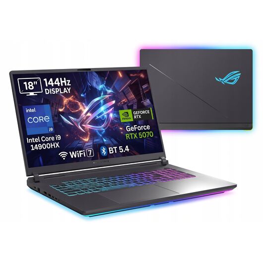 Ноутбук ASUS ROG Strix G18 (Intel Core i9-14900HX / DDR5 32GB / SSD 1TB / 18" WQXGA 240Hz / NVIDIA GeForce RTX 5070 8GB / Backlit / NoOS / RU) Eclipse Gray (90NR0LM1-M001C0 / G815JPR), фото 1