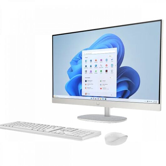 Моноблок HP 27-cr0092ci (290/291) (Intel Core i7-1355U / DDR4 16GB / SSD 512GB / 27" FHD IPS / Intel Iris Xe Graphics / NoDVD / key + mouse / NoOS / RU) White (D96ZZEA), фото 1