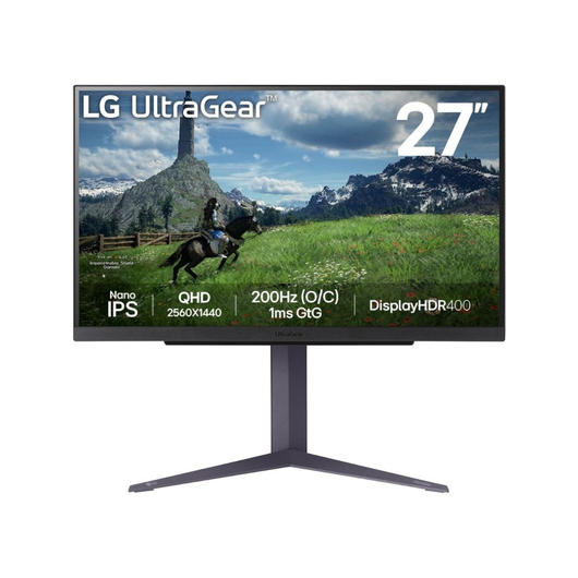 Игровой монитор 27" LG UltraGear 27GS85Q-B IPS QHD (2560x1440) 200Hz 1ms HDMI DisplayPort Black (27GS85Q-B.ADG), фото 1