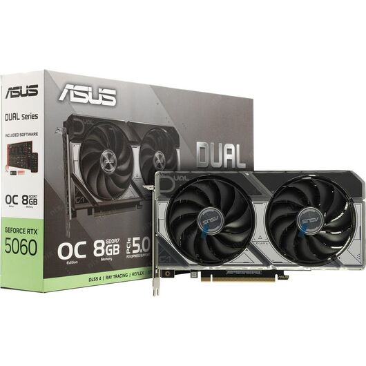 Видеокарта ASUS Dual GeForce RTX 5060 OC Edition 8GB GDDR7 (DUAL-RTX5060-O8G / 90YV0N12-M0NA00), фото 1