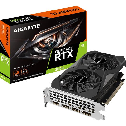 Видеокарта Gigabyte GeForce RTX 3050 WINDFORCE OC V2 8GB (GV-N3050WF2OCV2-8GD), фото 1