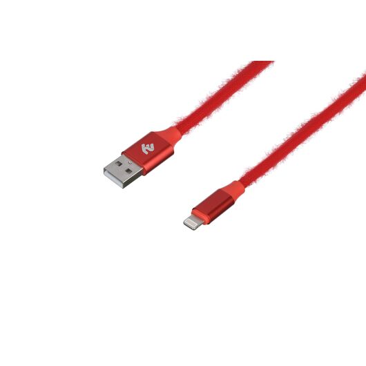 Кабель 2E FUR USB 2.0 TO LIGHTNING CABLE (2E-CCLAC-RED), фото 2