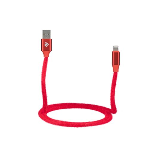 Кабель 2E FUR USB 2.0 TO LIGHTNING CABLE (2E-CCLAC-RED), фото 3