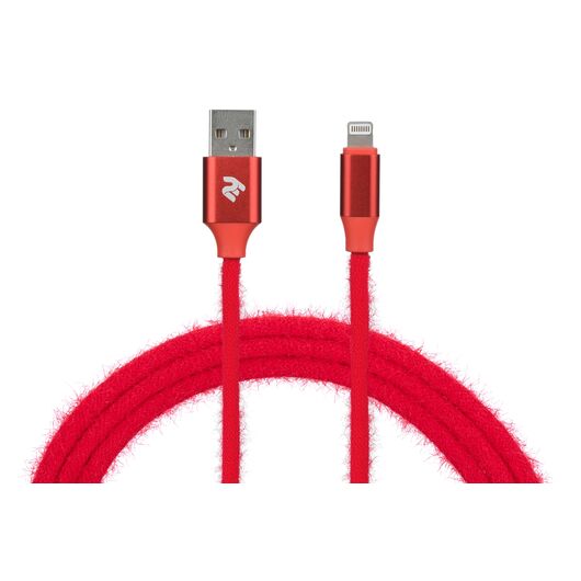Кабель 2E FUR USB 2.0 TO LIGHTNING CABLE (2E-CCLAC-RED), фото 4