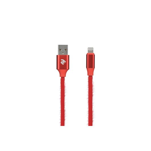 Кабель 2E FUR USB 2.0 TO LIGHTNING CABLE (2E-CCLAC-RED), фото 1