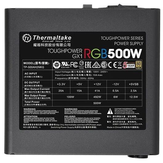 Блок питания Thermaltake Toughpower GX1 RGB 500W, фото 5